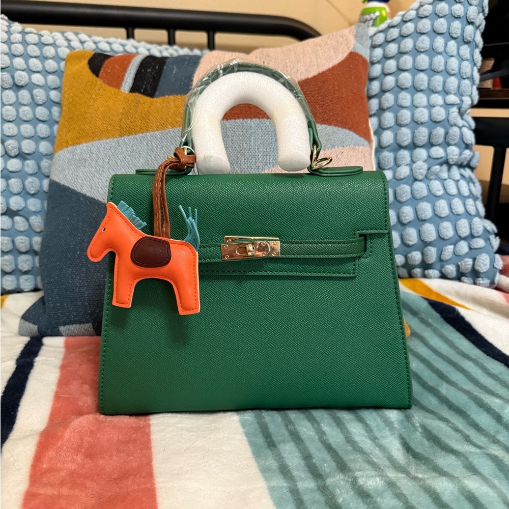 Designer Inspired Green Handbag